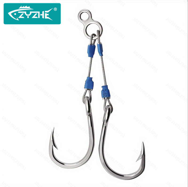 Fishing Hook Barbless - ZYZHE Stahl-Jig-Haken 6 Größen Hochkarbon-Stahl Angelhaken