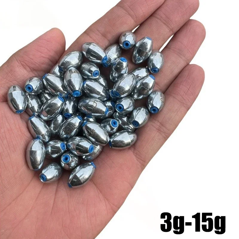 Fishing Hook Offset - 10 Stück/Set Legierung Hohl-Olivengewichte 3g/4g/5g/6g/7g/8g/9g/10g/12g/15g Kohlenstoffstahl