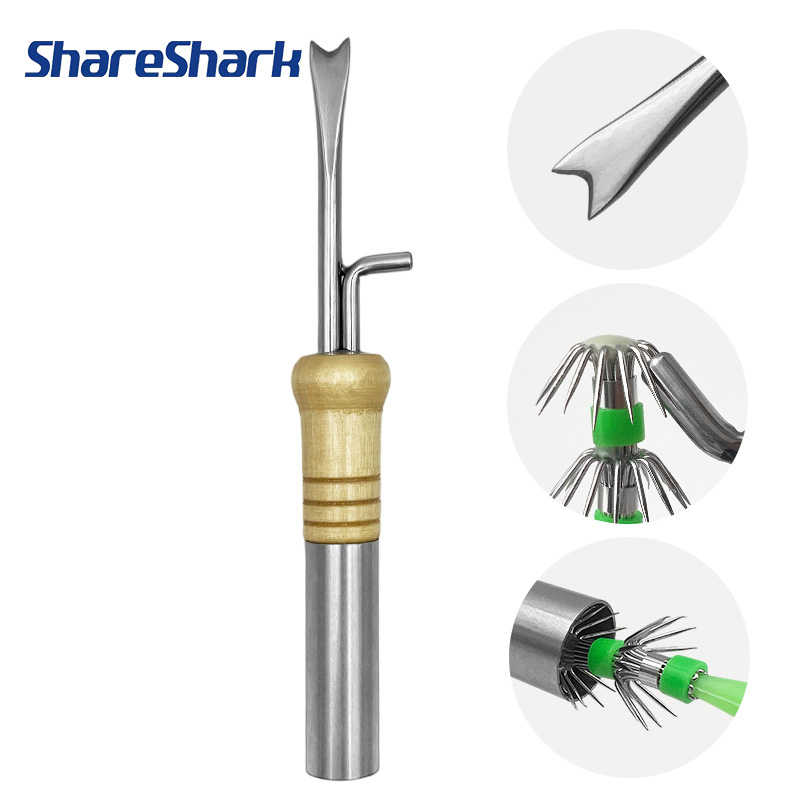 Fishing Hook Jig - ShareShark Multifunktionales Tintenfisch-Jig-Haken-Korrekturwerkzeug Edelstahl-Tintenfisch-Entblutungsnadel für Tintenfisch-Jig-Angeln