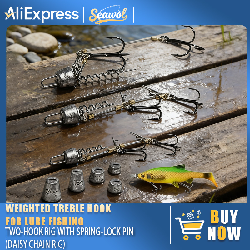 Angelhaken-Rigs mit Stahlvorfa – Fishing Hook Treble Bewertung und Preis