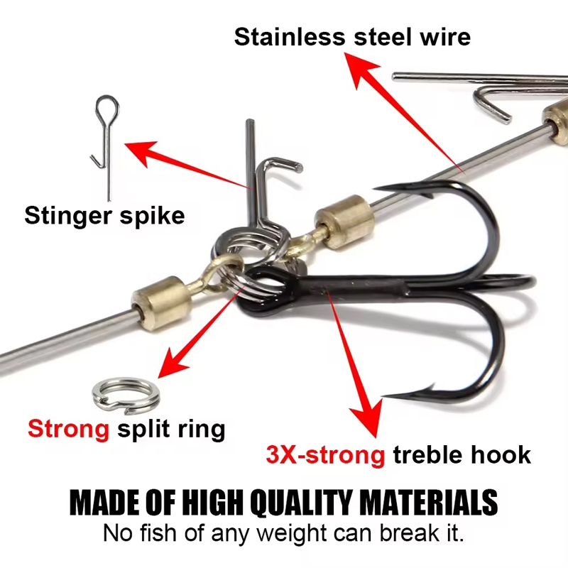 Angelhaken-Rigs mit Stahlvorfa – Fishing Hook Treble Bewertung und Preis