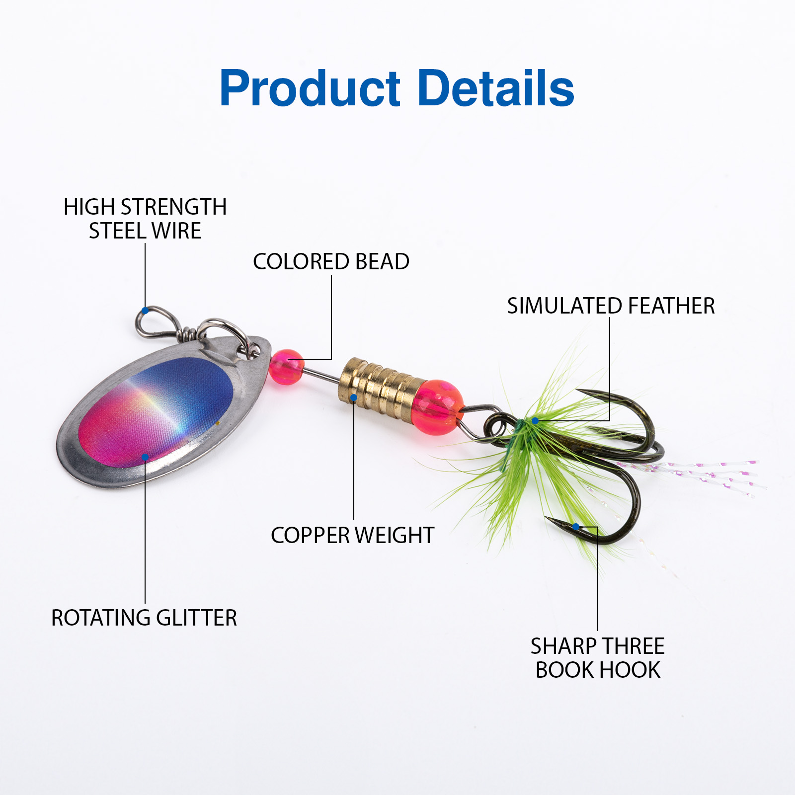 Rotierender Spinner-Angelköder – Fishing Hook Treble Bewertung und Preis